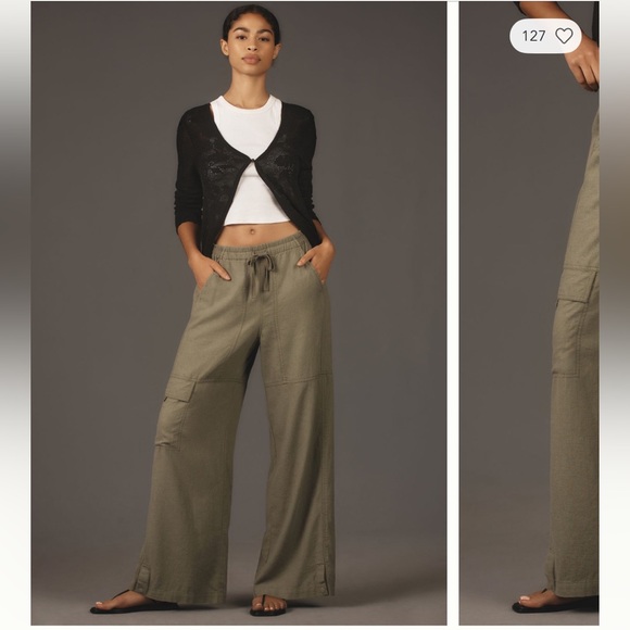 Pilcro Linen Beach Cargo Pants